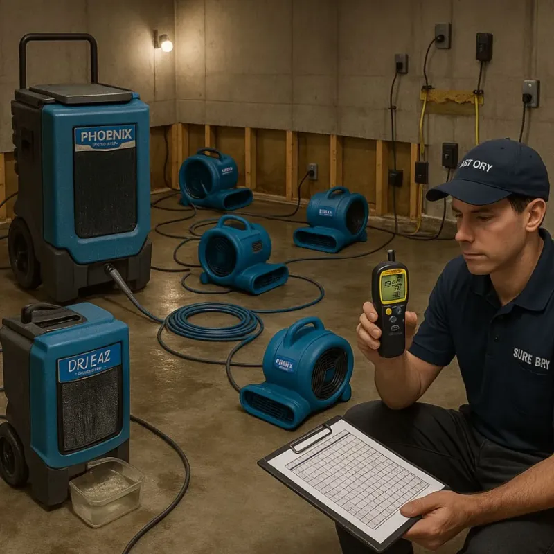 Structural Drying and Dehumidification process in Kilmanagh, MI